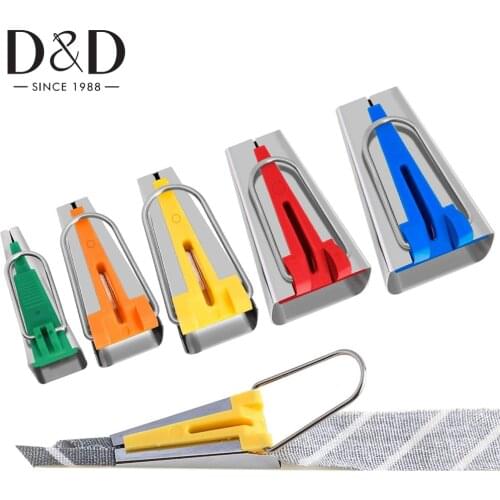Sewing Bias Tape Makers Set of 5 Sizes 6mm 9mm 12mm 18mm 25mm DIY Quilting Tools Kit for Fabric Sewing Bias Tape Makers Kit
