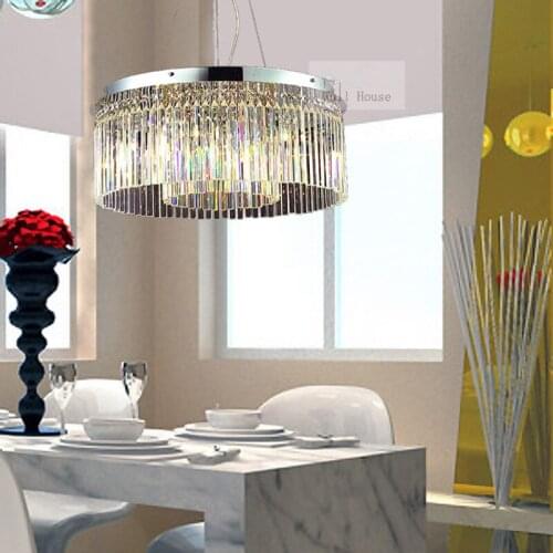 New arrival Round hang crystal chandelier Led Kitchen Lighting Fixture Lamp Led candelabro Restaurant Bedroom led chandeliers