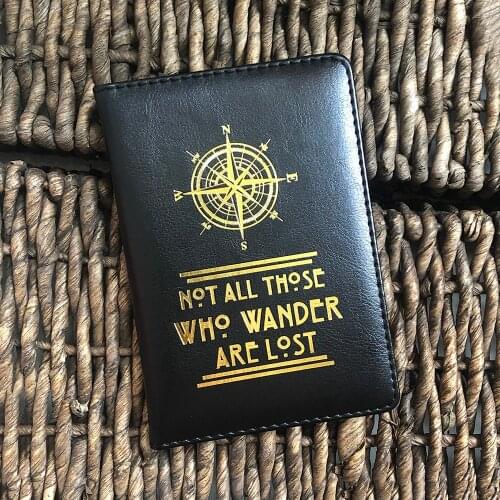 Not All Who Wander Are Lost Passport Cover Travel Organizer Compass Holder Covers for Passports Passport-cover
