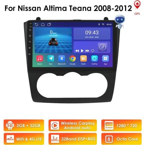 OSSURET Android 10 Car Radio Player For Nissan Teana Altima 2008 2009 2010 2011 2012 Stereo Video Auto Multimedia GPS Navigation