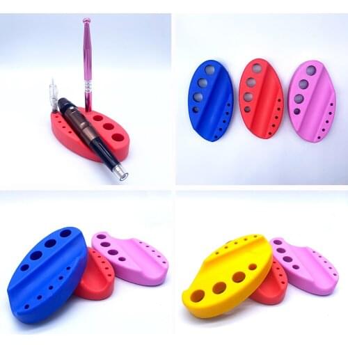 Oval Silicone Tattoo Ink Pigment Cup Holder Embroidery Paint Caps Stand Microblading Pen Rack Eyebrow Makeup Machine Accessories