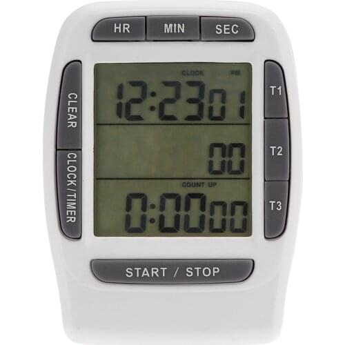 Portable Digital Multi-Channel 3 Channels LCD Timer Accurate Timing Countdown Clock Multi-Channel Timer Multiple Placements