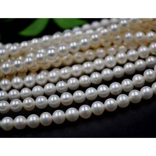 Stunning 5-5.5MM round cultured freshwater pearl strands free shipping small pearl