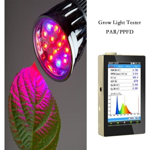 PPFD PAR Meter Handheld Spectrometer HOPOOCOLOR OHSP350P Light Spectrum Analyzer Quantum Par Meter Test For Grow Light