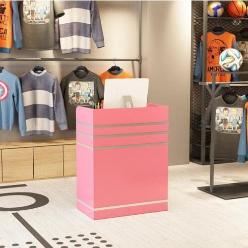 Simple cashier supermarket checkout counter solid wood bar front desk modern computer desk fashion clothing store small counter