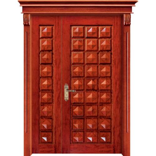 Luxury Carving Designs Thailand Oak Interior Single Solid Wood Door Entry Doors C006