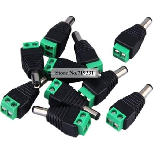 10x 12V Male 2.1x5.5mm DC Power Jack Plug Adapter Connector for CCTV