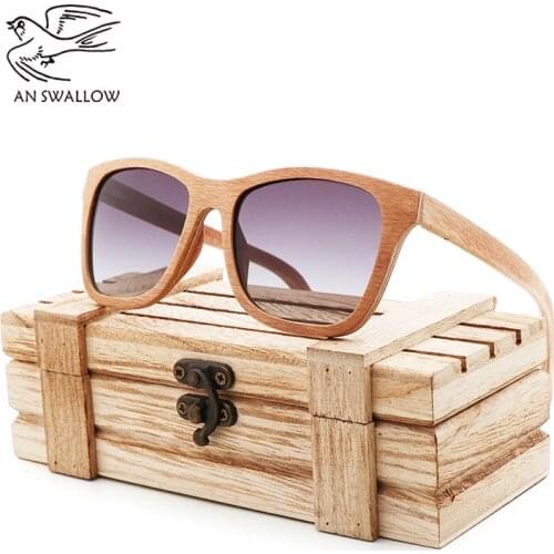 AN SWALLOW Retro wooden Sunglasses trendy people sell high-end pure handmade ladies'classic wooden polarized TAC Sunglasses