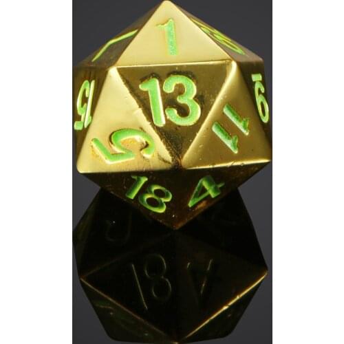 Glow in The Dark Dice D20 Metal Polyhedral Dice for RPG DND MTG Games, 22mm