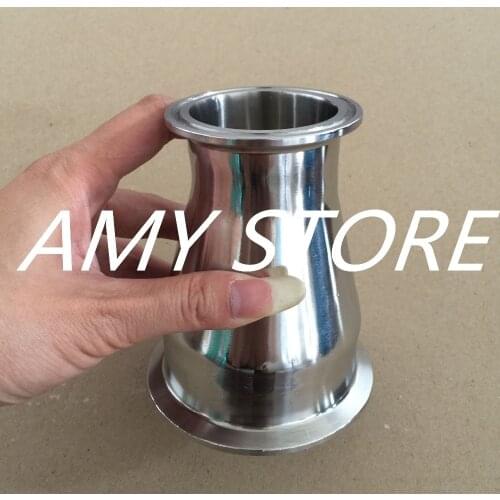 Pipe OD 76MM to 51MM 3" to 2" Sanitary Ferrule Reducer Fitting SS304 to Tri Clamp Ferrule OD 91mm to 64mm