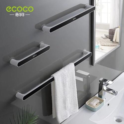 ECOCO Towel Bar Wall-mounted Bathroom Towel Organizer Storage Rack Does Not Take Up Space Towels Rack for Bathroom Accessories