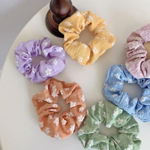 10pcs Elegant Print Flower Cloth Elastic Hair Bands Ponytail Holder Scrunchie Rubber Bands Hair Ropes Lady Hair Accessories