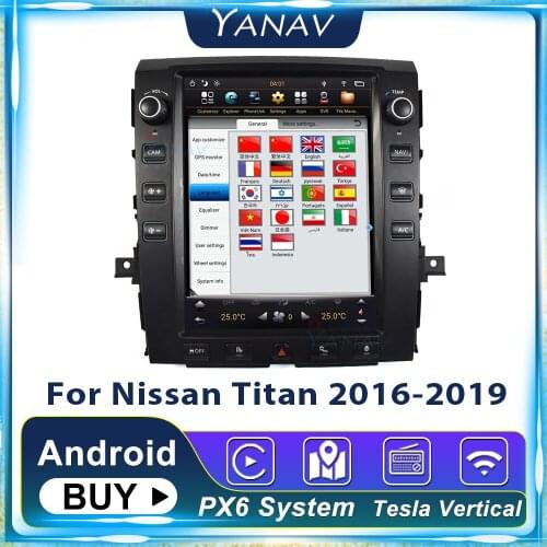 2 Din Android GPS Navigation Stereo Receiver Multimedia MP3 Player Car Radio For Nissan Titan 2016-2019 Telsa Vertical Screen