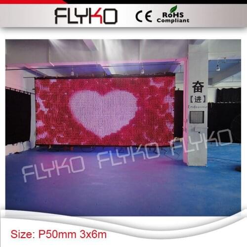 3*6m modern design measure P5 vision curtain show colorful video screen for nightclub stage display