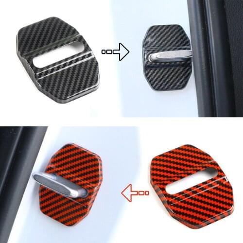 4Pcs/Set Car Carbon fiber pattern anti-rust protection Door Lock Cover Cap For X7 BMW Car Styling