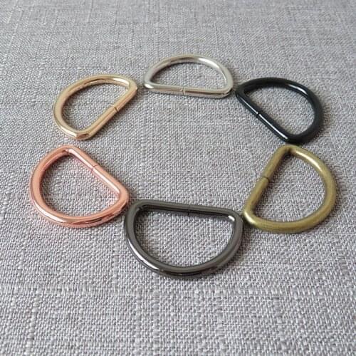 50 pcs 32mm Heavy metal D rings DIY handbag bag dog collar leash harness belt sewing accessories purse straps metal buckle alloy