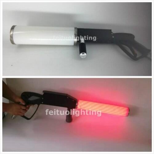 8pcs/lot) Professional Handheld RGB Co2 LED DJ Smoke Gun Party LED Cannon Co2 Jet Gun Machine For Bar Stage DJ KTV Disco