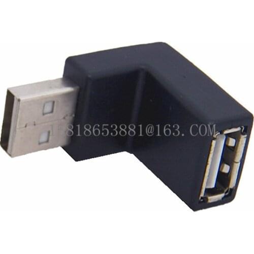 USB2.0 A male to female 90 degrees adapter black Turn down