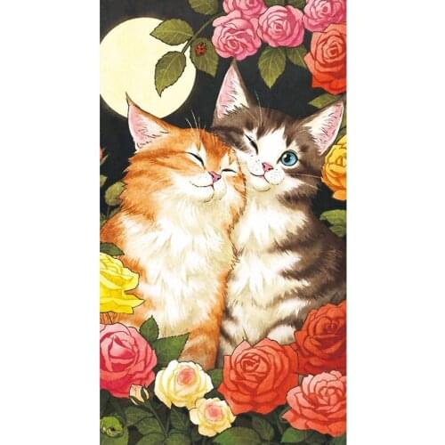 Cat and Flower Diamond Painting Round Full Drill Animal Floral Nouveaute DIY Mosaic Embroidery 5D Cross Stitch Home Decor Gifts