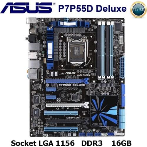 Asus P7P55D Deluxe LGA 1156 Core i7/Core i5 Intel P55 DDR3 16GB Desktop P7P55D Deluxe Asus P7P55D P55 Mainbaord Used