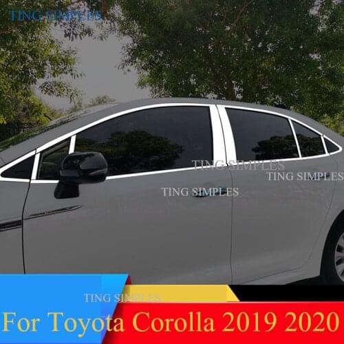 Stainless steel Car Styling Full Window Trim Cover Decoration Strips 24Pcs/Set For Toyota Corolla 2019 2020 accessories