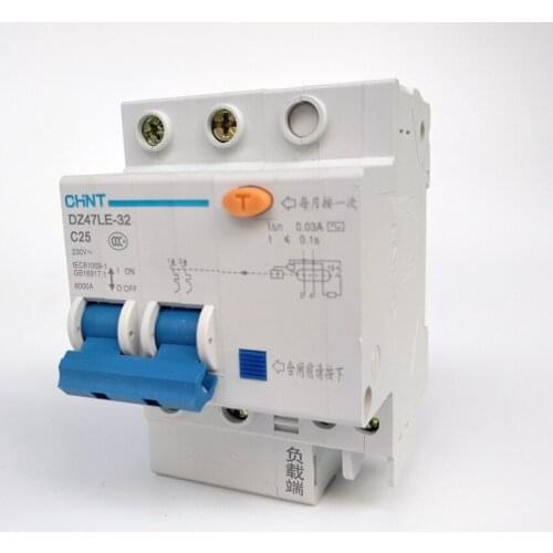 CHINT DZ47LE-32 2P C25A 30mA Earth Leakage Circuit Breaker/Residual Current Operated Circuit Breaker