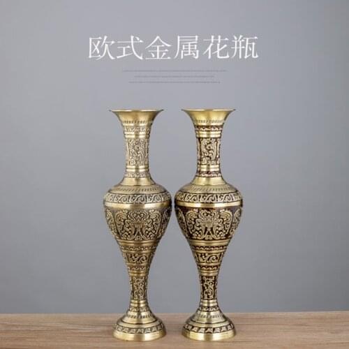 Zinc alloy die-casting qing bronze drop glue retro European vase creative home decoration craft ornaments gift wholesale