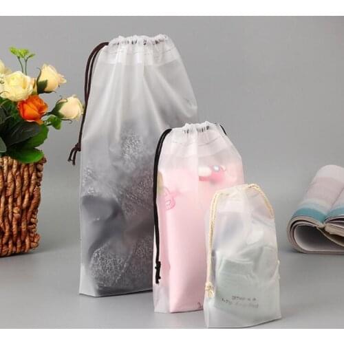 Drawstring Travel Transparent Cases Clothes Toiletries Storage Bag Box Luggage Towel Suitcase Pouch Bra Underwear Organizer