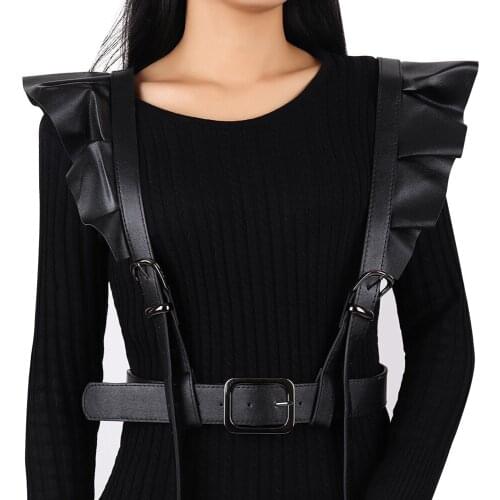 Punk Leather Exotic Accessories Harness Bondage Hollow Bra Strap Sexy Goth Garter Sword belt Lingerie Costumes Suspenders