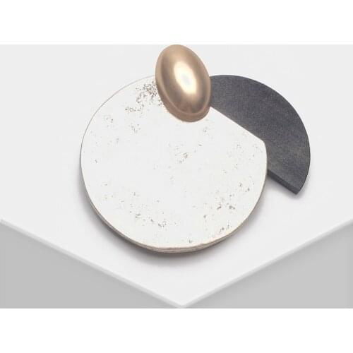 F18 Amorita boutique Retro matte matte matte patchwork geometric brooch