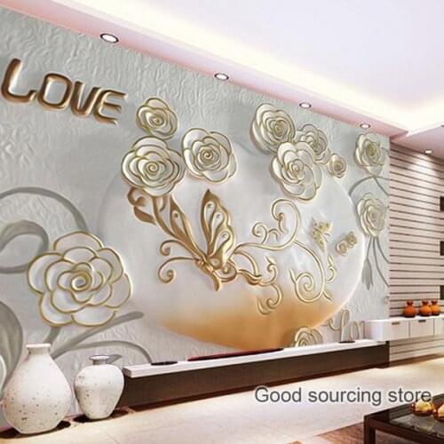 Love flower cameo living room photo wallpaper