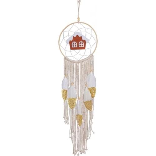 Ins Style Dream Catcher Lamp Feather Wind Bell Automotive Supplies Hanging Home Decoration Dreamcatcher Birthday Gift