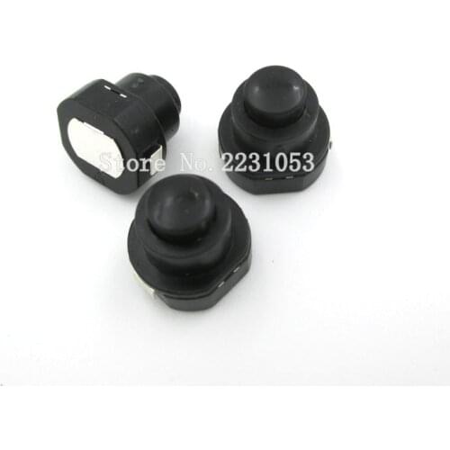 10PCS/LOT Flashlight Torch Part Round Push Button Switch Black DC 30V 1A Size 10mm x 10mm (D*H) KAN-10A