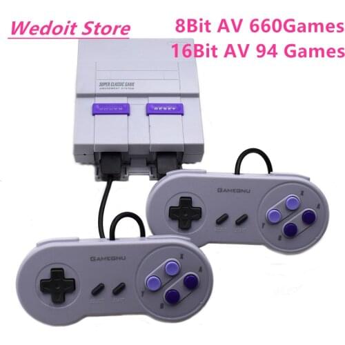New Retro Super Classic Game Mini TV 8 Bit/16 Bit Family TV Video Game Console Built-in 94/660 Games Handheld Gaming Player Gift