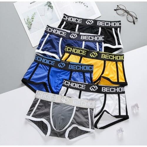 Men Underpants Dropshipping Pure Cotton Mens Trend Letter Briefs Breathable Sweat-Absorbent Young Student Boxer Briefs