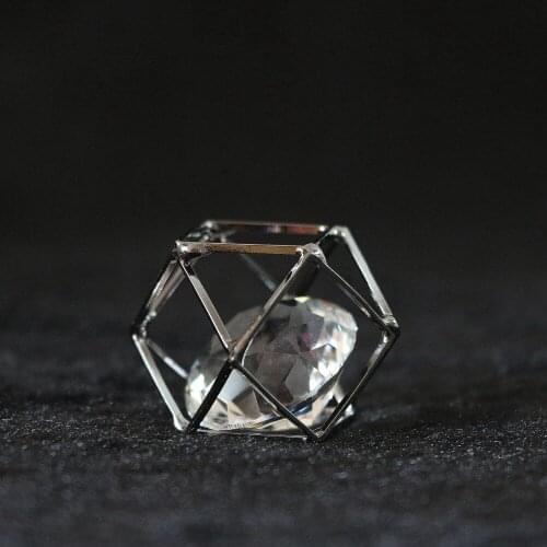 New!!crystal pendants black arc cube cage 27mm for women diy necklace jewelry 2pcs B883