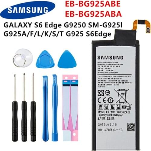 SAMSUNG Orginal EB-BG925ABE EB-BG925ABA 2600mAh Battery For SAMSUNG GALAXY S6 Edge G9250 G925FQ G925F/S/V G925A S6Edge +Tools