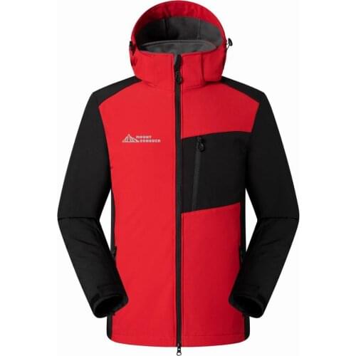 Outdoor Parka Soft shell jacket men windproof waterproof Hiking jacket thermal fleece Lined Softshell Mountaineering raincoat