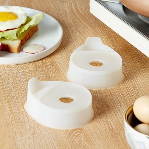 Food Grade Silicone Omelette Mold Round Poached Egg Boiler Non-stick Pan Omelette Shaper Baking Tool Home Kitchen Supplies