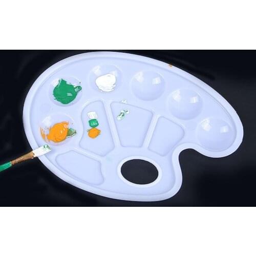 Plastic Palette Art Paint Drawing Tray Color Palette for Oil Watercolour White Painting Pallet Pigment Tray Painting Tool Suppli