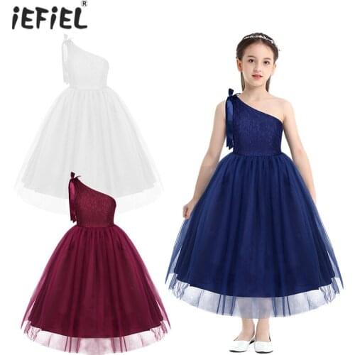 Iefiel Princess Flower Girls Dress Vestidos Summer Tutu Wedding Birthday Party Dresses For Girls Children Costume Girls Clothes