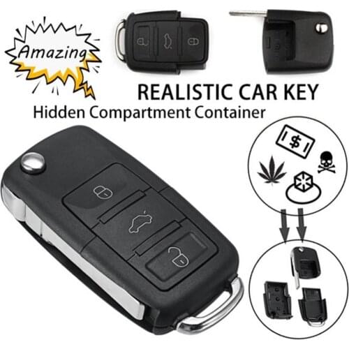 Portable Car Key Style Safe Compartment Container Secret Hollow Storage Case Car Key Compartment Container Car keys Accessories