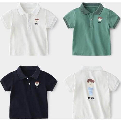 School Boy Shirts For Summer Childrens Short Sleeve Boys Polo Shirt Cartoon Kids Boy Girl Tops Tees Kids Uniform Shirts