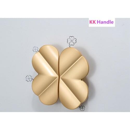 DIY Four Leaf Clover shape/Creative Zinc alloy Door knob European Furniture Handles Drawer Pulls Kitchen Cabinet Handles