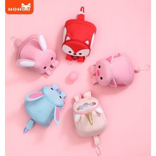 NOHOO 3D Animal Children Backpacks Brand Design Girl Boys Backpack Toddler Kids Neoprene School Bags Kindergarten Cartoon Bag
