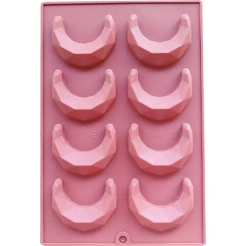 3D Diamond Moon Shape Cake Silicone Mold Mini Mousse Dessert Eid Mubarak Ramadan Baking Cake Mold Mousse Mold Cake Tools