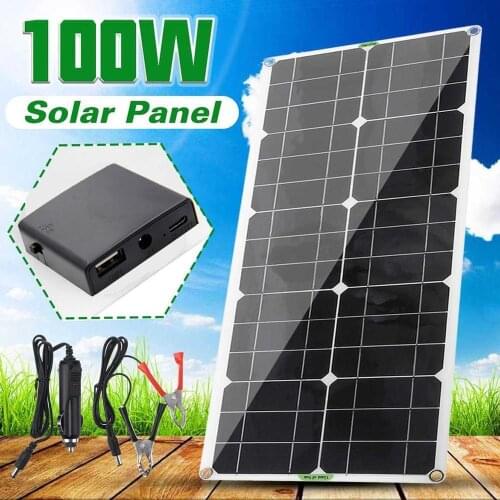 Solar Panel 100W Dual USB 18V/5V 10/20/30/40/50A Solar Cell Regulator Controller ect for Outdoor Camping Car Boat Solar Battery