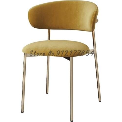 Nordic Light Luxury Dining Chair Home Back Chair Modern Simple Negotiation Chair Iron Art Leisure Designer Desk Chair