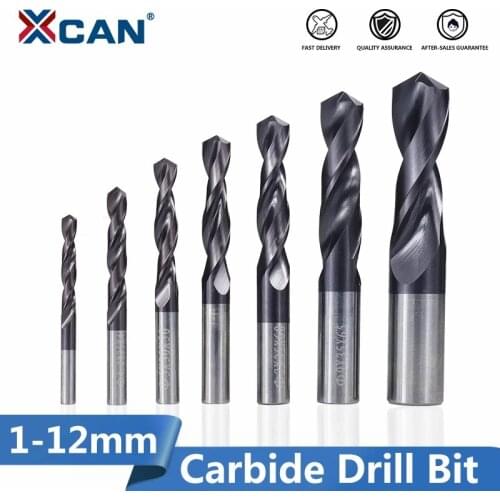 XCAN Carbide Drill Bit 1.0-12mm VAPO Coated Gun Drill Bit for CNC Lathe Machine Hole Cutter Twist Drill Bit Metal Drill Tools