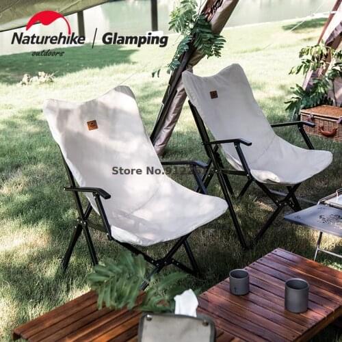 Outdoor Portable Folding Armchair Portable Camping Picnic Moon Chair Backrest Fishing Chair